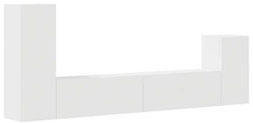3114622 vidaXL Комплект ТВ шкафове от 4 части, инженерно дърво, бял гланц