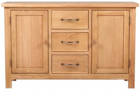 241677 vidaXL Бюфет с 3 чекмеджета, 110x33,5x70 см, дъбов масив