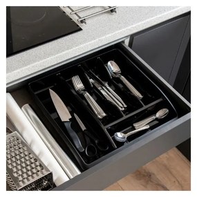 Черен органайзер за прибори Classic, 40 x 38,5 cm - Addis