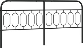 377155 vidaXL Метална резервна табла за легло, черна, 200 см