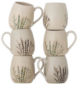 Бежови глинени чаши в комплект от 6 бр. 400 ml Bea – Bloomingville