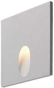 RABALUX Boven, indoor stair lamp, white aluminium lamp with transparent aluminium shade, 3W, with shade: 10lm, without shade: 60