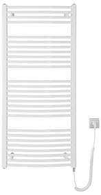 Aqualine - Електрическо оборудване за баня радиатор ORBIT-E 600W/230V 132 см бял кръгла