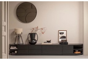 Черна модулна телевизионна масичка от борова дървесина 78x40 cm Finca - WOOOD