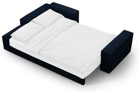 Тъмносин разтегателен ъглов диван от букле (ляв ъгъл) Jodie – Micadoni Home