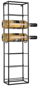 Черна метална стойка за вино, монтирана на стената, брой бутилки 6 Single - PT LIVING