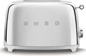 Тостер за хляб SMEG 50's Style TSF01SSEU, 950W, 2 филии, 6 нива, Тавичка за трохи, Вграден кабел, Неръждаема стомана, Сребрист