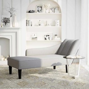 4009805 vidaXL Шезлонг с десен подлакътник Cloud Grey Fabric