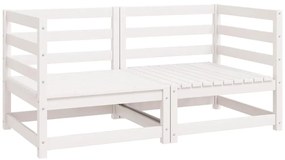 805676 vidaXL Градински ъглови дивани, 2 бр, бели, бор масив