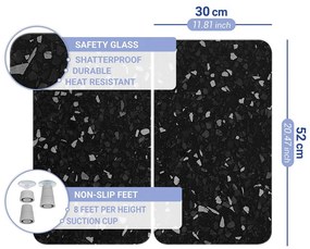 Комплект от 2 черни стъклени капака за печка Universal - Wenko