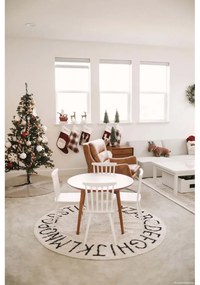 Кремав ръчно изработен памучен детски килим подходящ за пране ø150 cm ABC Natural Black – Lorena Canals