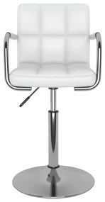 3087886 vidaXL Въртящи се трапезни столове, 4 бр, бели, изкуствена кожа
