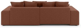 Разтегателен ъглов диван с място за съхранение в тухлен цвят (променлив) Luma – Ropez