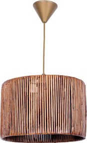 Хартиен таванен светлинник Zale E27 в кафяв цвят 28x28x65см.