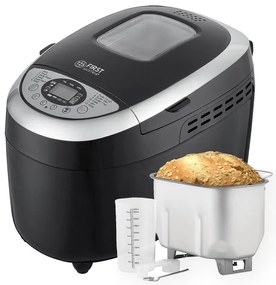 Хлебопекарна FIRST FA-5152-3-BA, 850W, 1.25 кг, 12 програми, Таймер, Незалепващо покритие, Черен/инокс