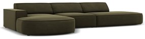Ъглов диван от зелено кадифе (ляв ъгъл) Jodie - Micadoni Home