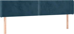 3118692 vidaXL Горна табла за легло, тъмносиня, 183x16x78/88 см, кадифе