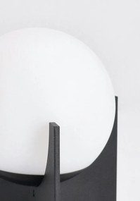 Черна метална LED затъмняваща се настолна лампа с пластмасов абажур (височина 16 cm) Cardamom – Bizzotto