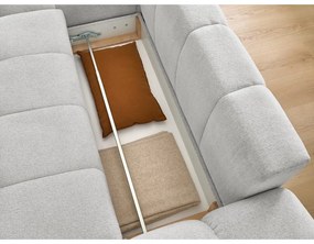 Светлосив шенилов сгъваем/с място за съхранение ъглов диван (ляв ъгъл) Everest – Bobochic Paris