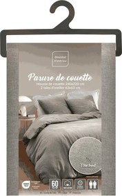 Сиво двойно /удължено 3 части памучно спално бельо 240x220 cm Meline – douceur d'intérieur
