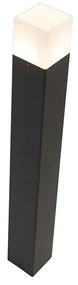 Подова лампа за външен монтаж черна с опалово бял абажур 70 см - Denmark