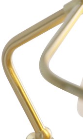 Класическа лампа за нотариус златиста с опал стъкло - Banker