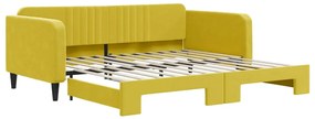 3197075 vidaXL Канапе с изтеглящо разтегателно легло жълто 100x200 см кадифе
