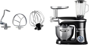 Кухненски робот 3в1 ZEPHYR ZP 1115 QBM, 1900W, 6.5 литра, Блендер, Миксер, Месомелачка, Черен