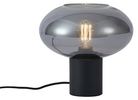 Дизайнерска настолна лампа черна с димно стъкло - Umbrella