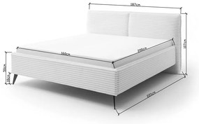 Бежово двойно легло 160x200 cm тапицирано с място за съхранение с включена подматрачна рамка Matera – Meise Möbel