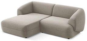 Бежов кадифен ъглов диван (ляв ъгъл) Moana – Makamii