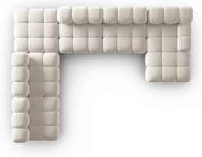 Бежов кадифен модулен ъглов диван (ляв ъгъл/U форма) Bellis – Micadoni