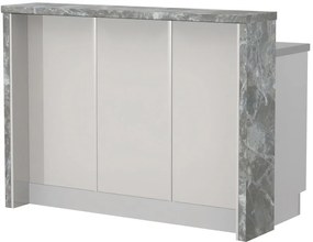 Островна кухненска пейка Modena-Length: 135 cm.-White glossy-Siena Marble