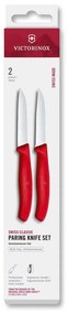 Victorinox - Комплект от 2 кухненски ножа за зеленчуци SWISS CLASSIC, 8 см, червен