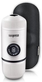 Преносима еспресо машина Wacaco Nanopresso Chill White, 18bar, 80 мл, За мляно кафе, Без необходимост от зареждане и батерии, Калъфче, Бял