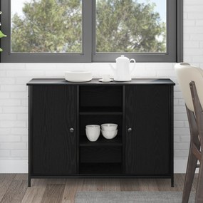 Sonata H Бюфет Черен дъб 100x35x70 см Инженерна дървесина и стомана