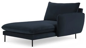 Тъмносиньо кадифено кресло за отдих (десен ъгъл) Vienna - Cosmopolitan Design