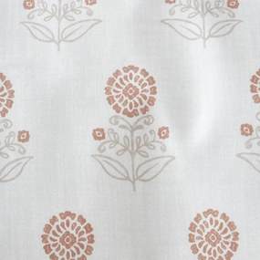 Бяло двойно удължено спално бельо 230x220 cm Woodblock Floral – Pineapple Elephant