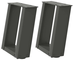 4012738 vidaXL Крака за масичка за кафе, U-образни, 2 бр., антрацит, 30x(30-31) см, стомана
