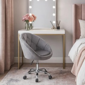 Кадифен офис стол RUNDO Сив