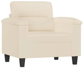 359554 vidaXL Кресло, бежово, 60 см, микрофибърен текстил