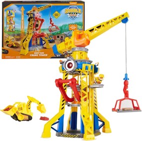 Paw Patrol - Rubble and Crew Кран със звукови и светлинни ефекти, мини Булдозер и кученце 6067494