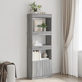 3309605 vidaXL Висок шкаф, сив сонома, 63x33x180 см, инженерно дърво