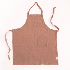 Детска оранжева ленена престилка Обикновена, 57 x 47 cm - Linen Tales