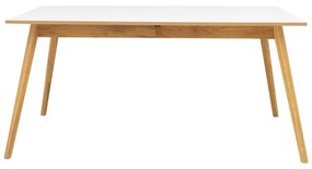 Бяла сгъваема маса за хранене с дъбов декор , 205 x 90 cm Dot - Tenzo