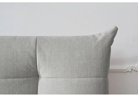 Светлосиво тапицирано двойно легло с място за съхранение с решетка 160x200 cm Clothilde - Bobochic Paris