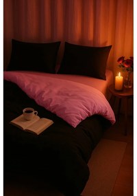 Черно-розово единично удължено спално бельо с включен долен чаршаф 3 части 160x220 cm Classic – Mila Home