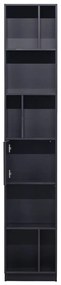 Черен модулен шкаф за книги от борова дървесина 40x210 cm Finca - WOOOD