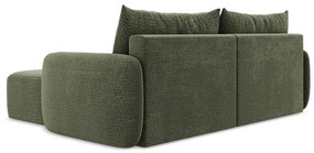 Зелен разтегателен ъглов диван с място за съхранение (десен ъгъл) Kalena – Makamii