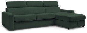 Тъмнозелен разтегателен ъглов диван (променлив) Monaco – Bobochic Paris
